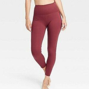 All in Motion Contour Power Waist High-Rise 7/8 Leggings Size Small Burgundy